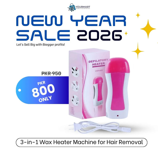 3-in-1 Wax Heater Machine for Hair Removal | Wax Heater Machine + Wax Cartrdige + Wax Strips | Portable Cartridge Wax Warmer with Epilators