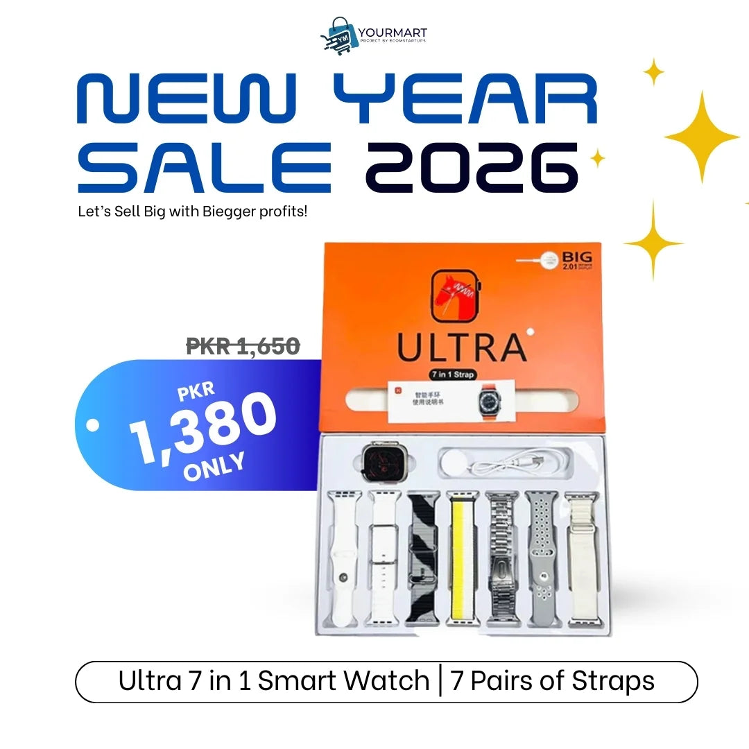 Ultra 7 in 1 Smart Watch | 7 Pairs of Straps
