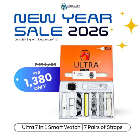 Ultra 7 in 1 Smart Watch | 7 Pairs of Straps