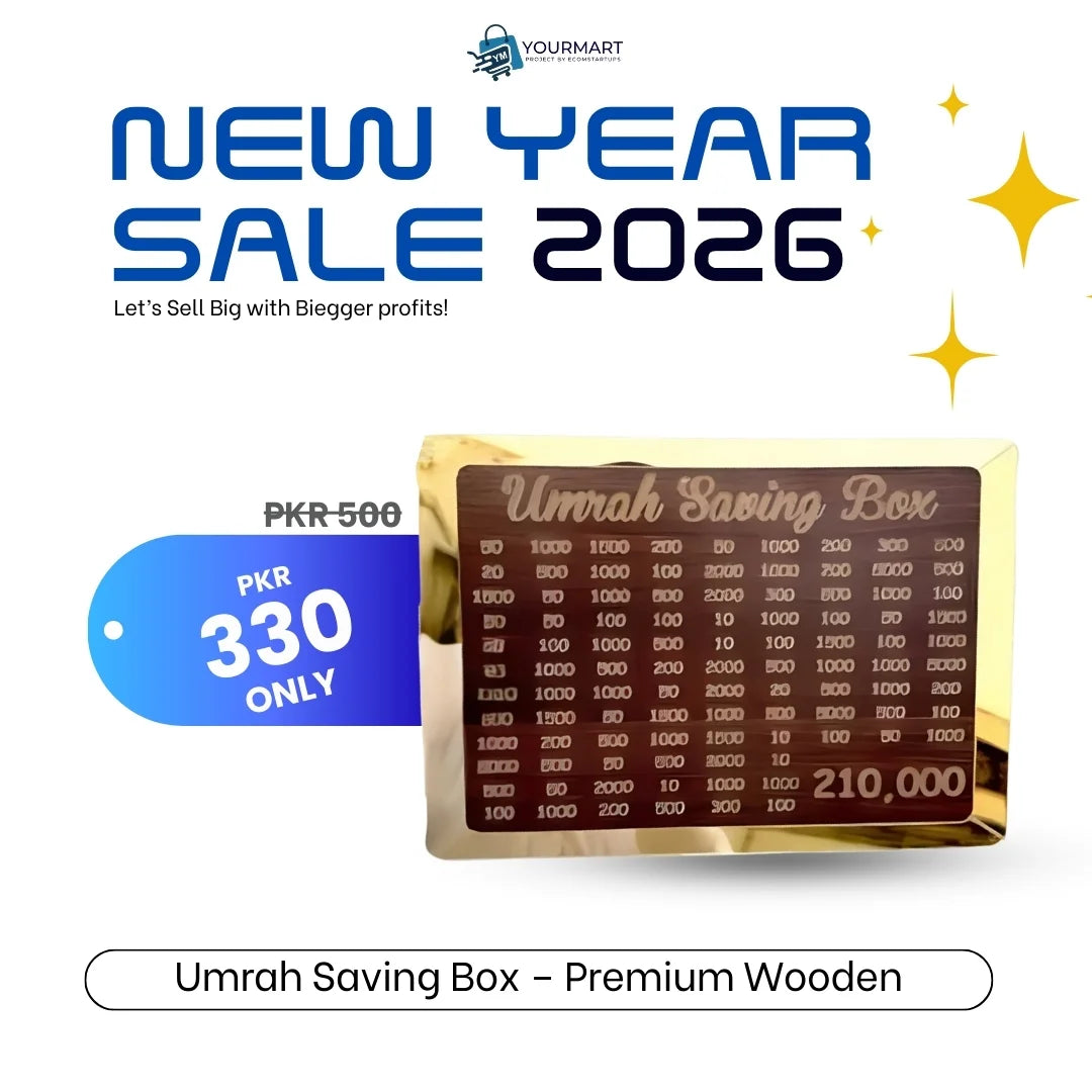 Umrah Saving Box – Premium Wooden | Save PKR 210,000 in 280 Days