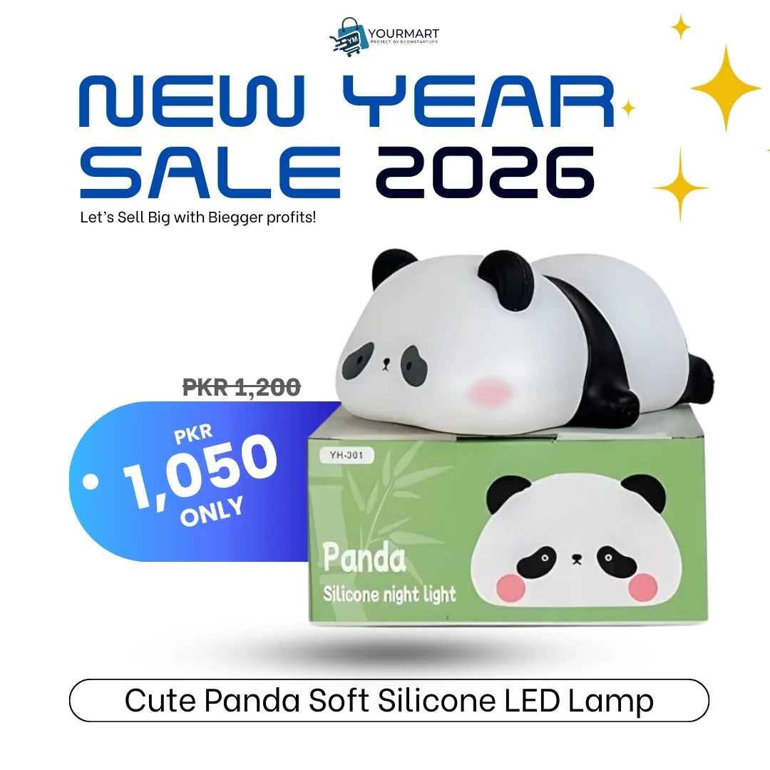 Cute Panda  Soft Silicone LED Animal Bedside Lamp | Tap Control & USB Rechargeable |  Panda Night Light for Kids