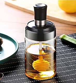 250ml Kitchen Condiment Jar  Glass Seasoning Bottle With Honey Brush