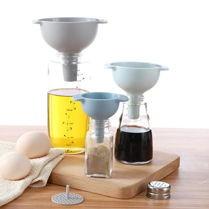 4 IN 1 Multi-function Canning Funnel Set Wide Mouth Plastic Funnel Filter Oil Pot Liquids Pour Oil