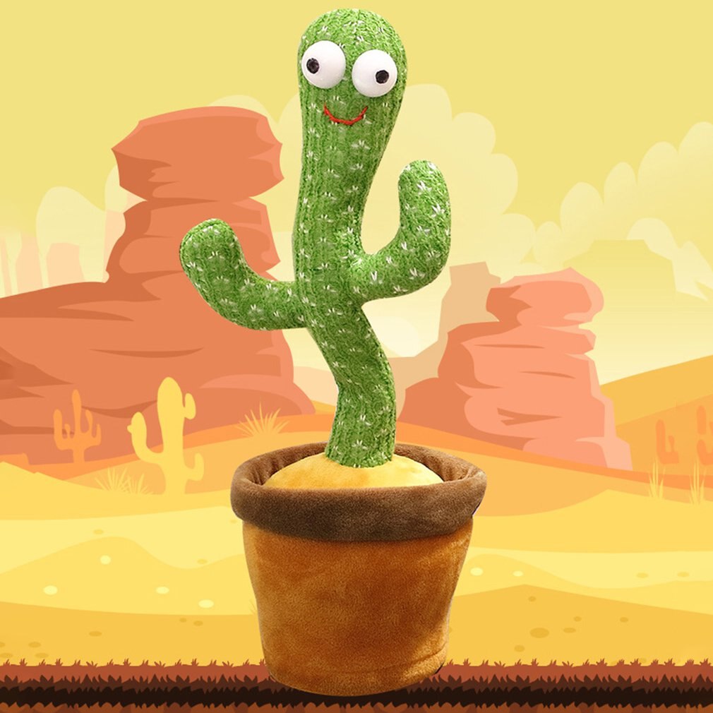 Dancing Cactus Toy with Recording - Rechargeable/Cell Operated Plush Funny Electronic Shaking Cactus Singing Dancing Cactus